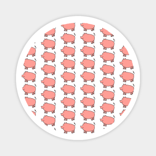 Rose Pink Pig Pattern Magnet